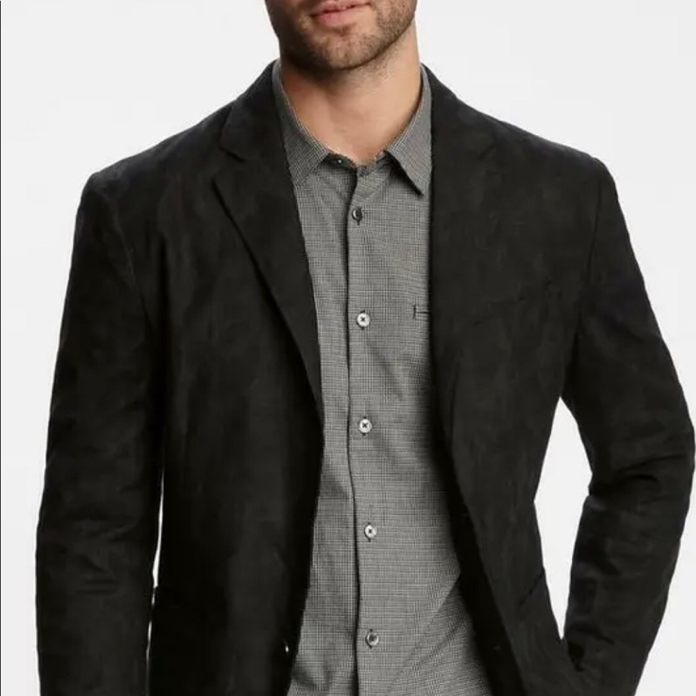 ZARA MAN Mens Sz 46 Black BlazerJacket Sports Coat Tailored Fit 2Button Front